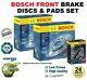 Bosch Front Brake Discs - Set Plates For Opel Astra V 2.0 Vxr