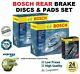 Bosch Rear Axle Brake Discs - Set Plates For Opel Astra Iv V 2.0 Vxr