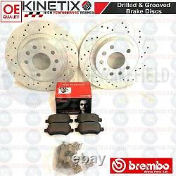 For Opel Astra H Vxr Front Rear Grooved Drilled Brake Discs Brembo Pads