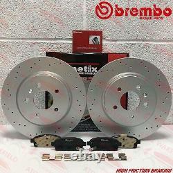 For Vauxhall Astra GTC VXR Rear Cross Drilled Brake Discs Brembo Pads