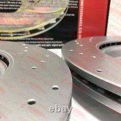 For Vauxhall Astra GTC VXR Rear Cross Drilled Brake Discs Brembo Pads