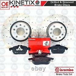 For Vauxhall Astra H Vxr Front Rear Grooved Perforated Brake Disc Brembo Pads