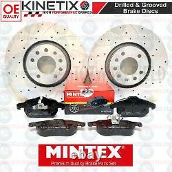 For Vauxhall Astra VXR 05-11 Front Grooved Drilled Brake Disc Mintex 321mm