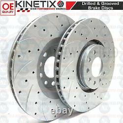 'Front Grooved and Drilled Brake Discs with Mintex Pads for Vauxhall Astra VXR 05-11'