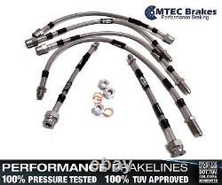 Opel Astra H Vxr 04-12 Braided Steel Brake Hose Zinc Plated MTEC Performance