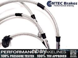 Opel Astra H Vxr 04-12 Braided Steel Brake Hose Zinc Plated MTEC Performance