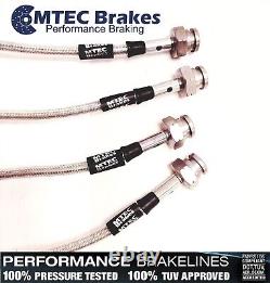 Opel Astra H Vxr 04-12 Braided Steel Brake Hose Zinc Plated MTEC Performance