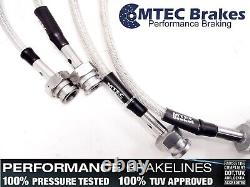 Opel Astra H Vxr 04-12 Braided Steel Brake Hose Zinc Plated MTEC Performance