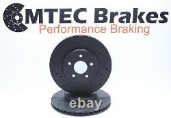 Opel Astra Turbo VXR Rear Mtec Drilled Grooved Black Edition Brake Discs