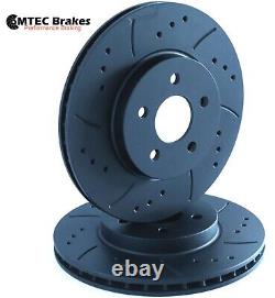 Opel Astra Turbo VXR Rear Mtec Drilled Grooved Black Edition Brake Discs