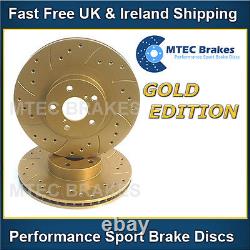 Opel Astra VXR 2.0T 16v 05- Rear Brake Discs Drilled Grooved Gold Edition