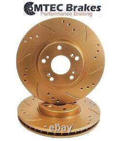 Opel Astra VXR 2.0T 16v 05- Rear Brakes Perforated Grooved Discs Gold Edition