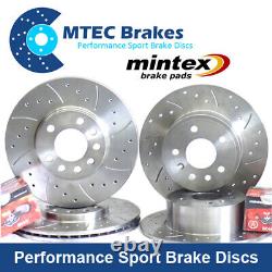 Opel Astra VXR 2.0T mk5 Front Rear Grooved Drilled Brake Discs Mintex Pads