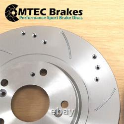 Opel Astra VXR 2.0T mk5 Front Rear Grooved Drilled Brake Discs Mintex Pads