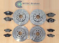 Opel Astra VXR 2.0T mk5 Front Rear Grooved Drilled Brake Discs Mintex Pads