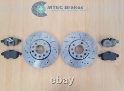 Opel Astra VXR 2.0T mk5 Front Rear Grooved Drilled Brake Discs Mintex Pads