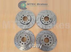 Opel Astra VXR 2.0T mk5 Front Rear Grooved Drilled Brake Discs Mintex Pads