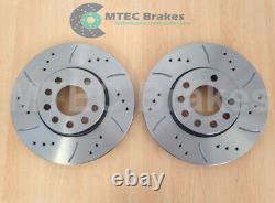 Opel Astra VXR 2.0T mk5 Front Rear Grooved Drilled Brake Discs Mintex Pads