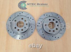 Opel Astra VXR 2.0T mk5 Front Rear Grooved Drilled Brake Discs Mintex Pads