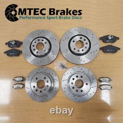 Opel Astra Vxr 2.0T 16v mk5 Front Rear Grooved Drilled Brake Discs Mtec Pads