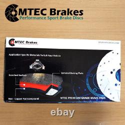 Opel Astra Vxr 2.0T 16v mk5 Front Rear Grooved Drilled Brake Discs Mtec Pads