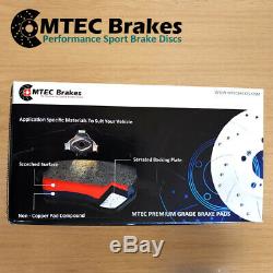 Opel Astra Vxr 2.0t 16v Mk5 Front Rear Disc Brake Pads Grooved Perforated Mtec