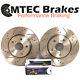 Opel Astra Zafira Vxr 2.0t 05- Front Grooved Perforated Brake Discs Mtec Pads