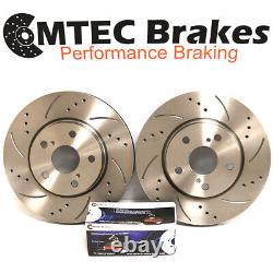 Opel Astra Zafira Vxr 2.0T 05- Front Grooved Perforated Brake Discs Mtec Pads