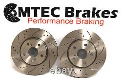 Opel Astra Zafira Vxr 2.0T 05- Front Grooved Perforated Brake Discs Mtec Pads