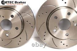 Opel Astra Zafira Vxr 2.0T 05- Front Grooved Perforated Brake Discs Mtec Pads