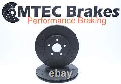 Opel Astra mk5 Turbo Vxr Front Brake Discs Black Mtec Grooved Drilled