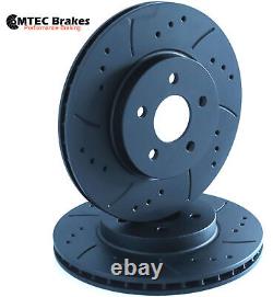 Opel Astra mk5 Turbo Vxr Front Brake Discs Black Mtec Grooved Drilled