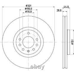 Disque de Frein Avant Hella Pagid pour Opel Vauxhall Vxr Hatchback